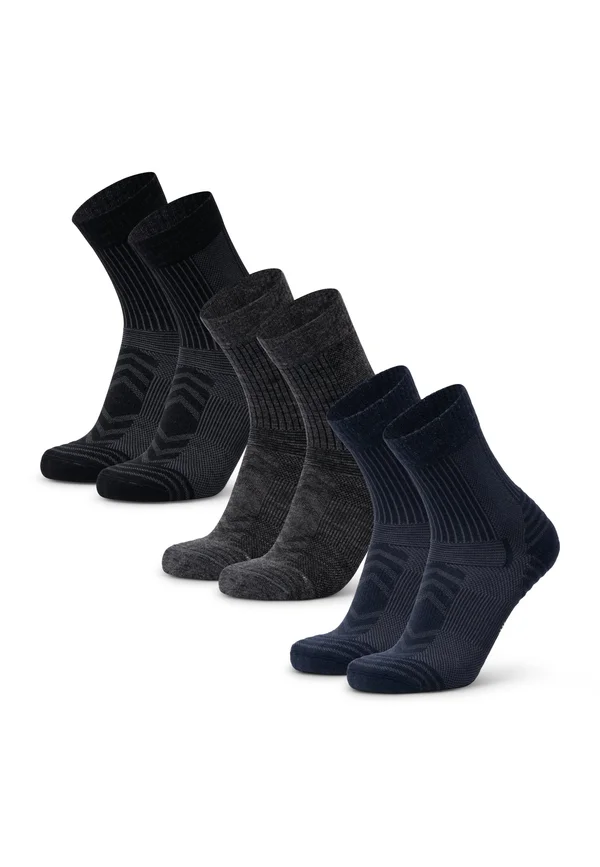3-PACK  - Sports socks - black/grey/blue