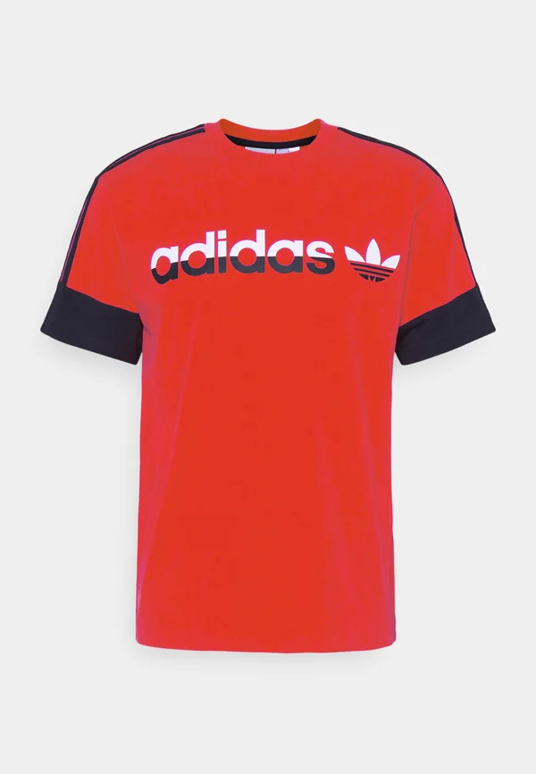 3 STRIPE SPLIT - Print T-shirt - red/legend ink