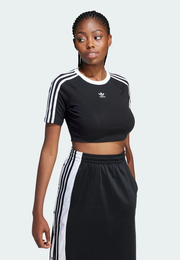 3-STRIPES BABY - Print T-shirt - black