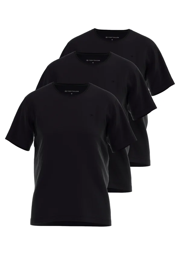 3ER PACK - Undershirt - schwarz dunkel uni