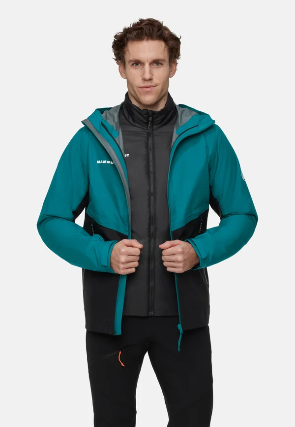 3IN1 HOODED - Hardshell jacket - deep teal-black
