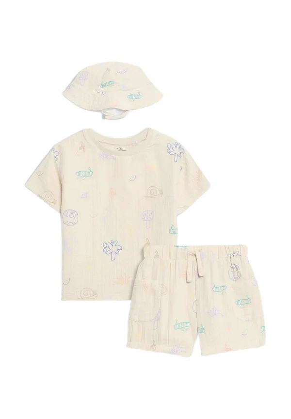 3PC PRINT SET - Shorts - ecru