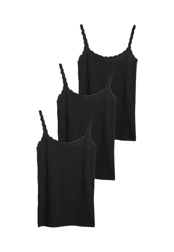 3PK RICH TRIM - Undershirt - black