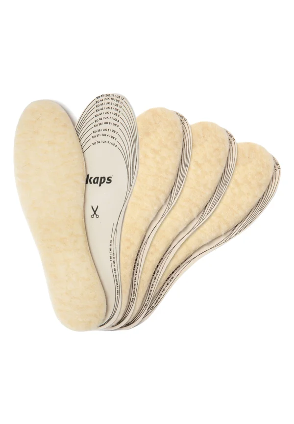4 PAIR PACK WOOL WARM SHOE INSOLES CUT TO SIZE - Insole - beige