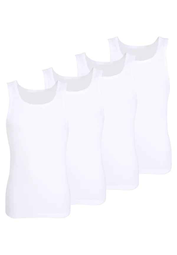 4ER PACK - Undershirt - weiß hell uni