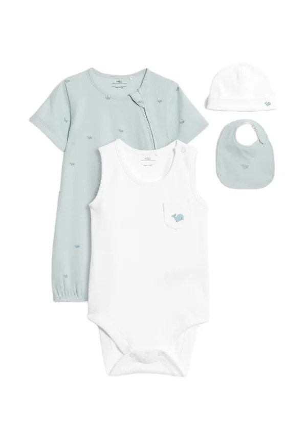 4PC WHALE STARTER SET - Beanie - mint mix