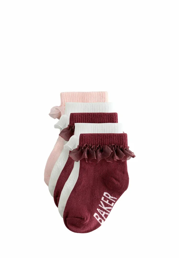 5 PACK BRANDED - Socks - burgundy/ecru/pink