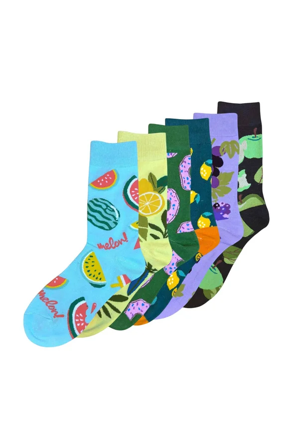6 PACK FRUITS AND DONUTS - Socks - fruits and donuts