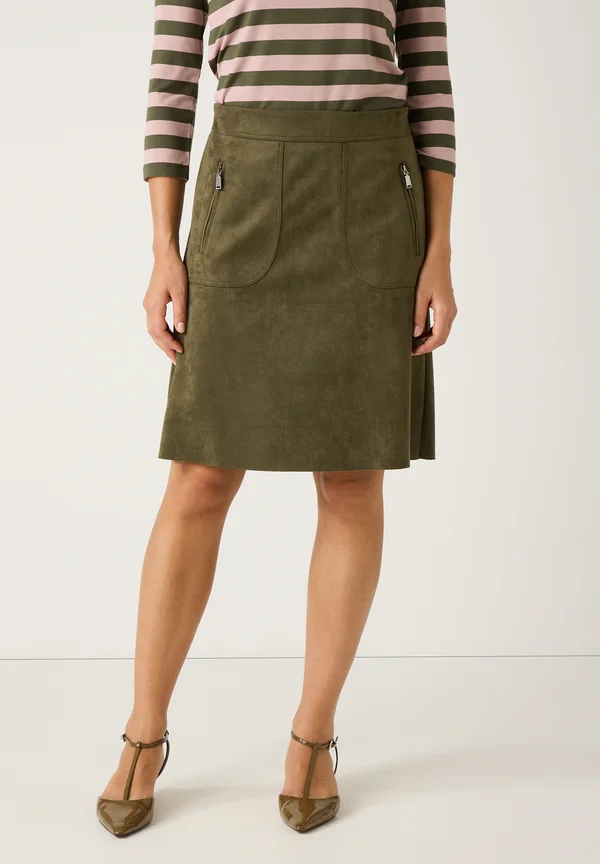 A-line skirt - olive leaf