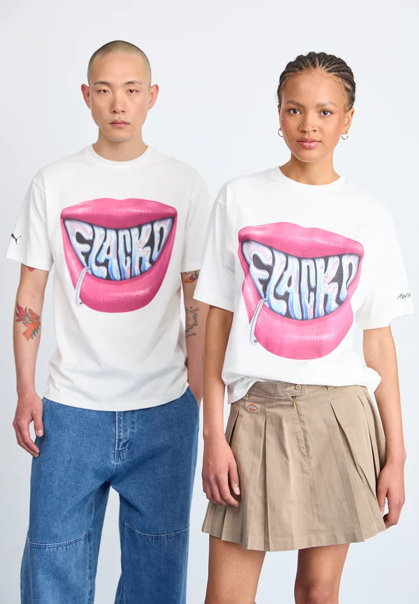 A$AP ROCKY FLACKO SMILE TEE UNISEX - Print T-shirt - white