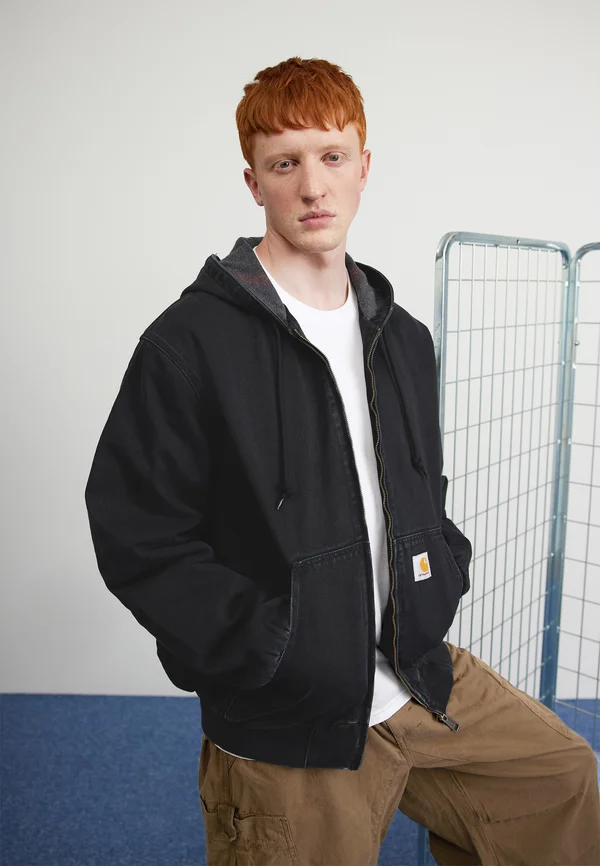ACTIVE JACKET - Denim jacket - black stone washed