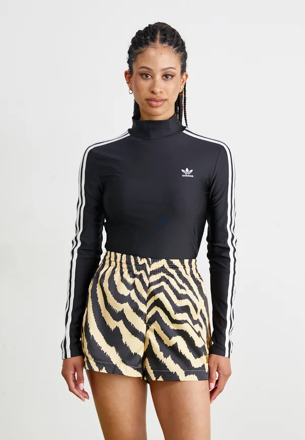 ADICOLOR 3-STRIPES TURTLENECK LONG SLEEVE - Long sleeved top - black
