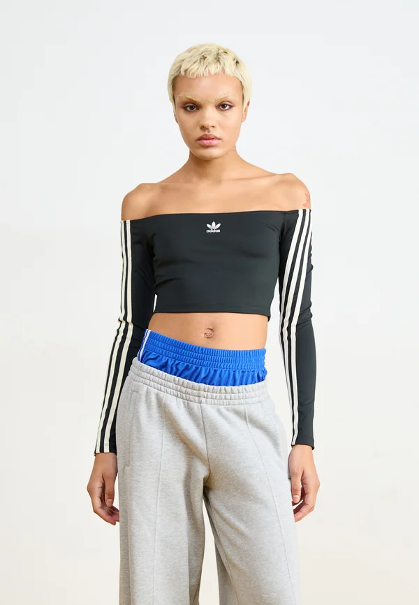 ADICOLOR OFF SHOULDER LONG SLEEVE LONG-SLEEVE - Long sleeved top - black