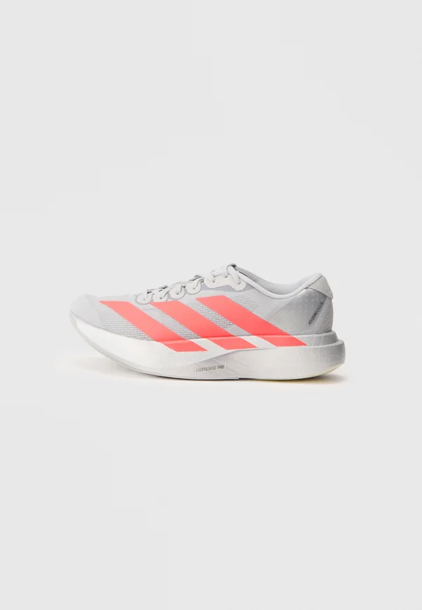 ADIZERO EVO - Road running shoes - silver-coloured/lucid red/iron-coloured