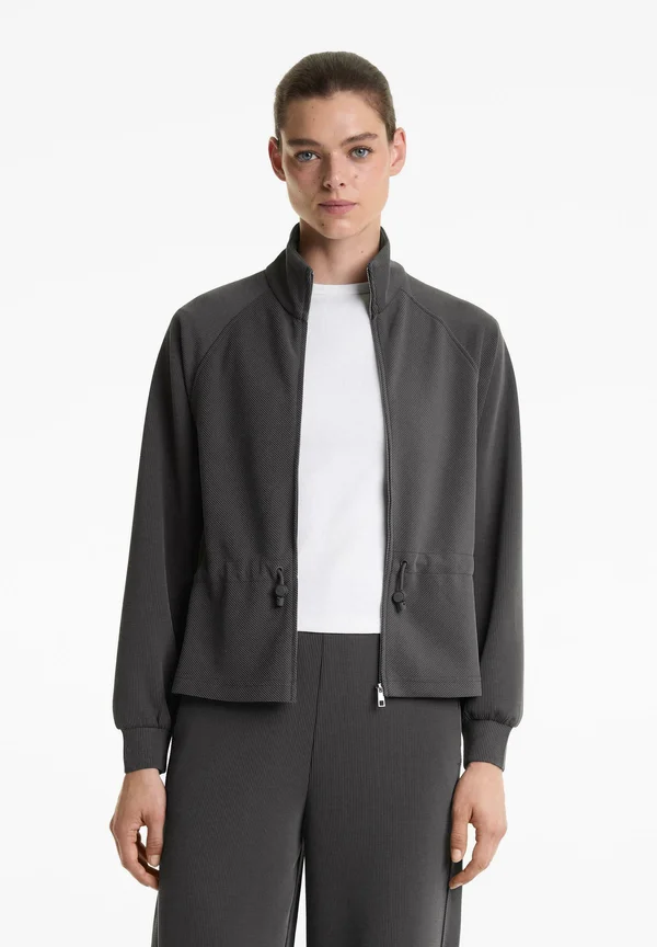 ADJUSTABLE WAIST JACKET WITH SOFT TOUCH - Cardigan - grey