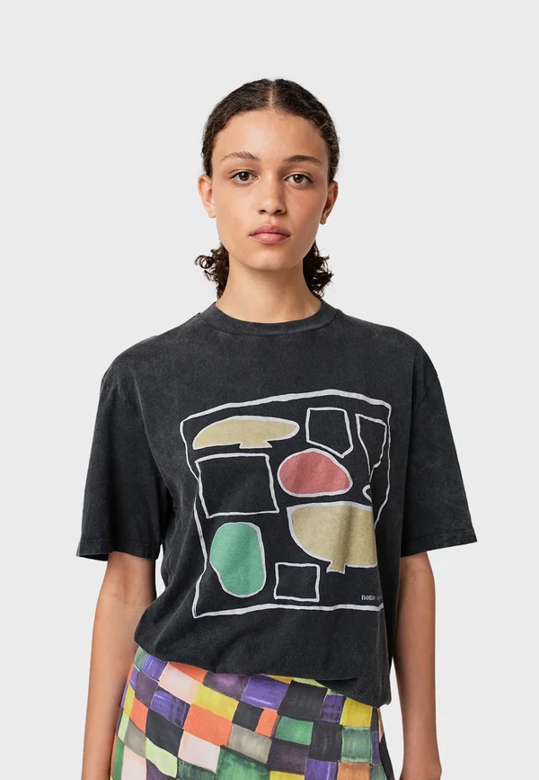 AFTER SEVEN UNISEX - Print T-shirt - mottled dark grey