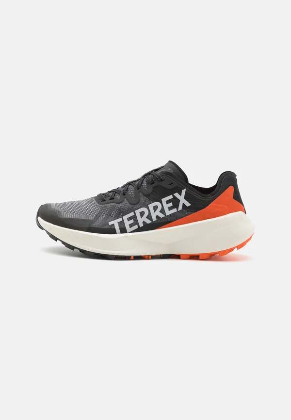 AGRAVIC SPEED - Trail running shoes - core black/grey one/impact orange