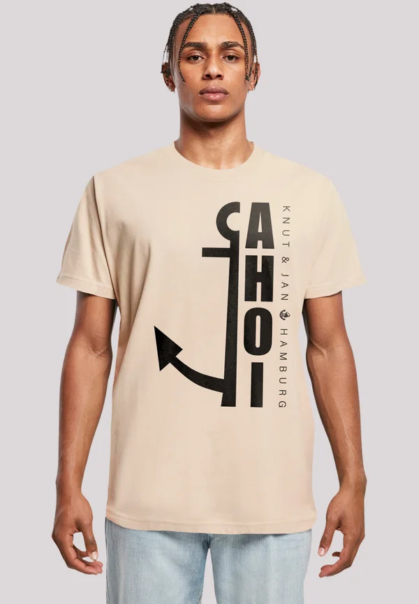 AHOI ANKER CROP KNUT JAN HAMBURG - Print T-shirt - sand