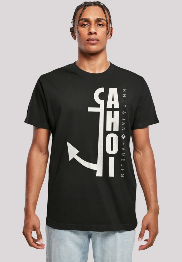 AHOI ANKER CROP KNUT JAN HAMBURG - Print T-shirt - schwarz