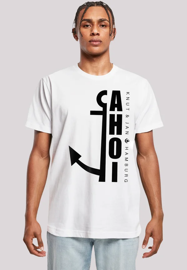 AHOI ANKER CROP KNUT JAN HAMBURG - Print T-shirt - weiß