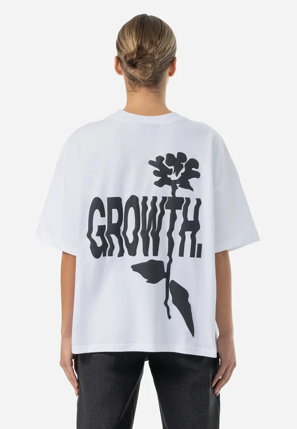 AILIS OVERSIZED TEE - Print T-shirt - white