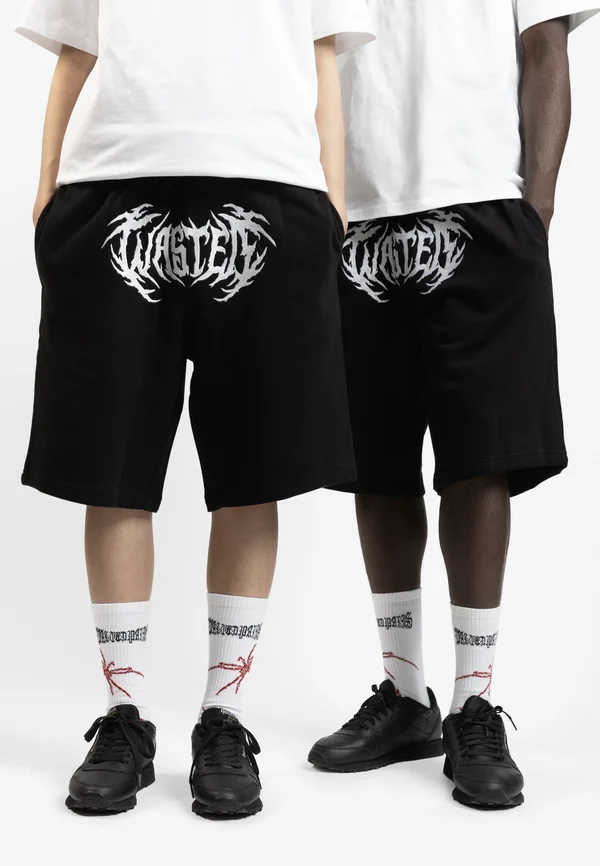 AIM UNISEX - Tracksuit bottoms - black/white