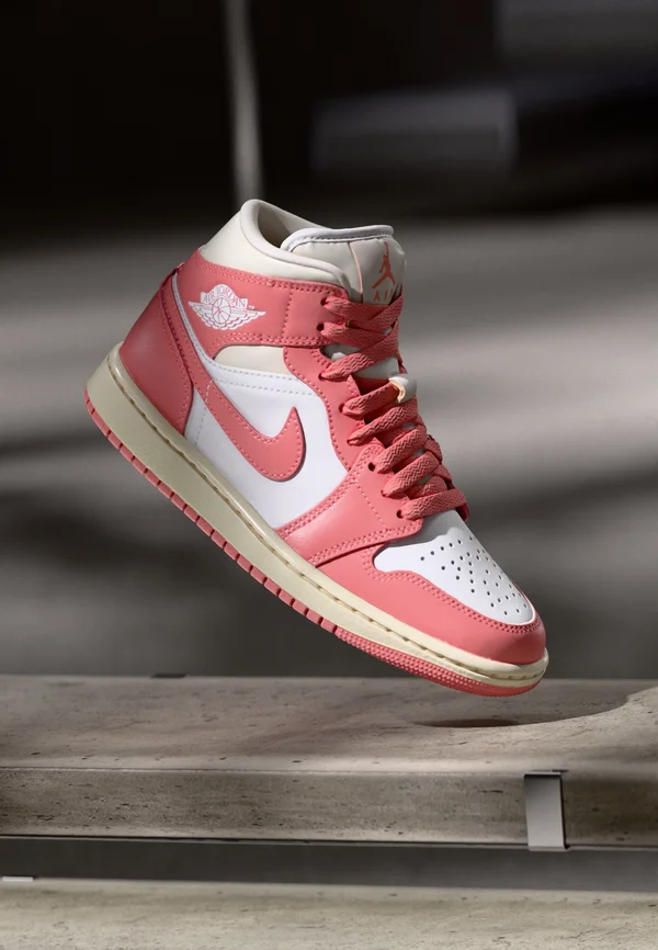 AIR JORDAN 1 MID - High-top trainers - sail/pink salt/guava ice/muslin