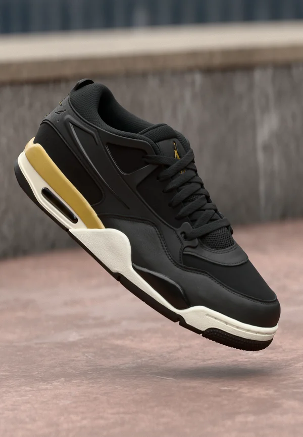 AIR JORDAN 4 - Trainers - black/metallic gold-coloured/sail/team gold-coloured