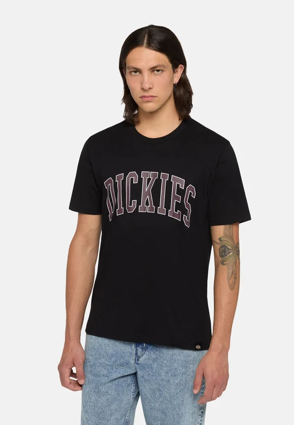 AITKIN - Print T-shirt - black plum perfect