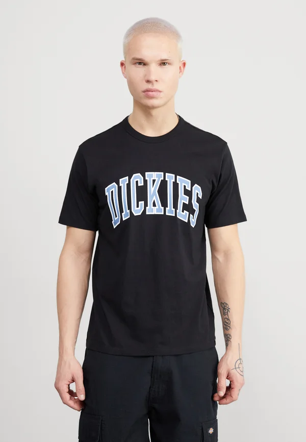 AITKIN TEE - Print T-shirt - black/coronet blue
