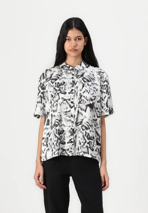 ALIX - Button-down blouse - black/white