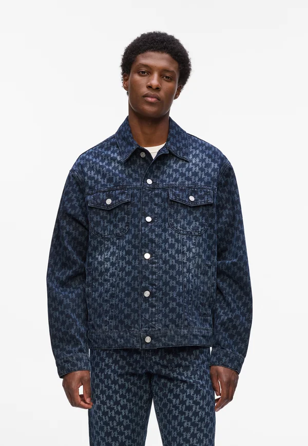 ALL-OVER MONOGRAM DENIM - Denim jacket - monogram on dark denim