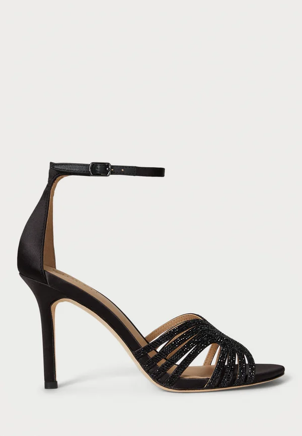 ALLIE EMBELLISHED MULTISTRAP SANDAL - High heeled sandals - black