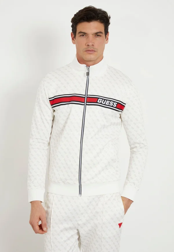 ALLOVER LOGO - Zip-up sweatshirt - weiß