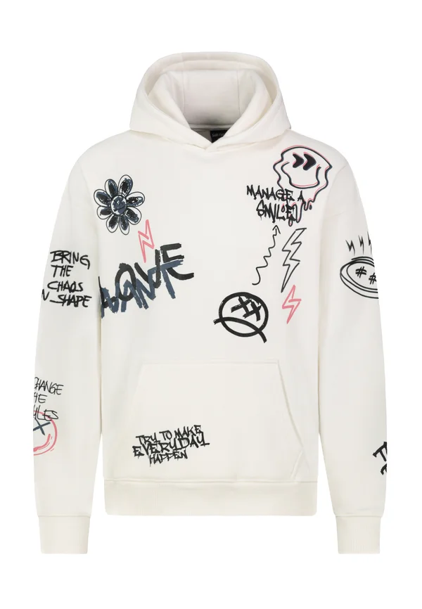 ALLOVER OVERSIZED - Hoodie - white