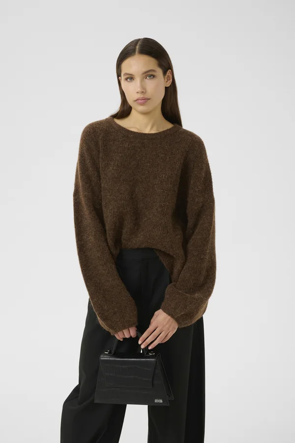 ALPHA SLIT PULLOVER - Jumper - buff mélange
