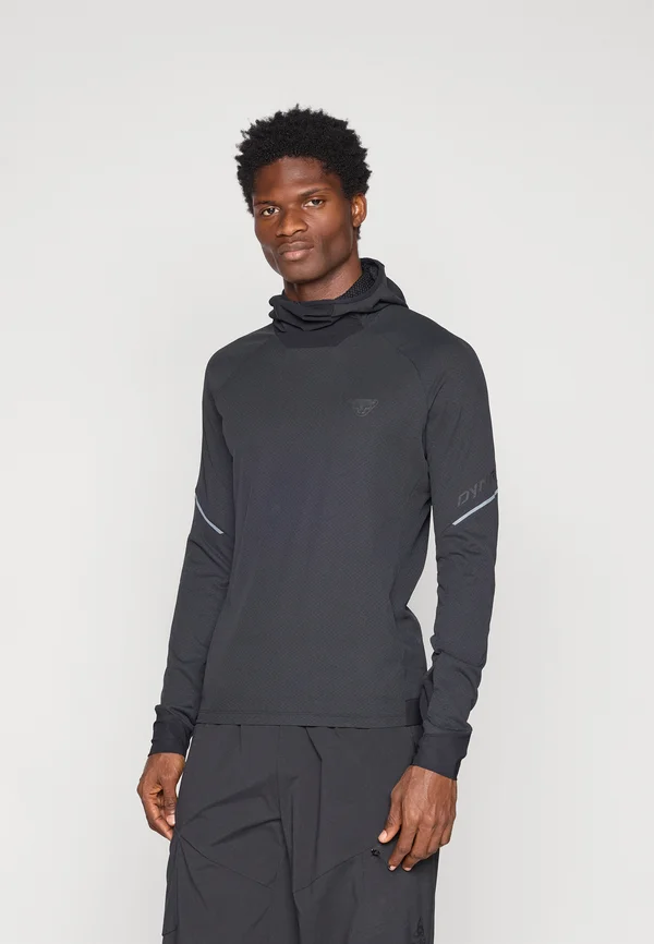 ALPINE HOODED TEE  - Long sleeved top - black out