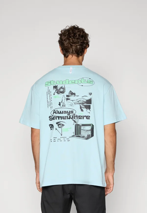 ALWAYS SOMEWHERE - Print T-shirt - chambray