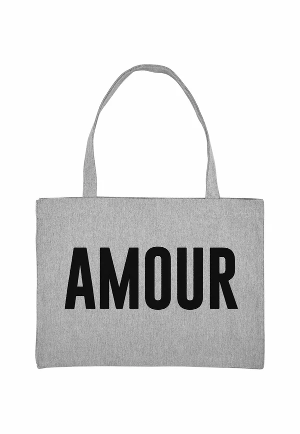AMOUR TEXT PRINT - Tote bag - mottled grey