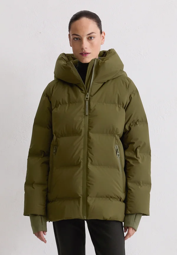 AND DETAILS WITH  SIDE SLITS - Down coat - mossy olive