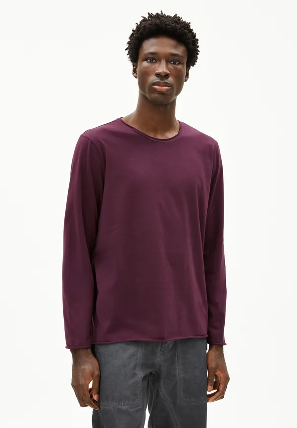 ANIL BRUSHED - Long sleeved top - dark cranberry