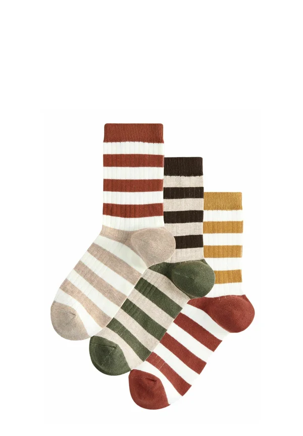 ANKLE 3 PACK - Socks - rust neutral stripe