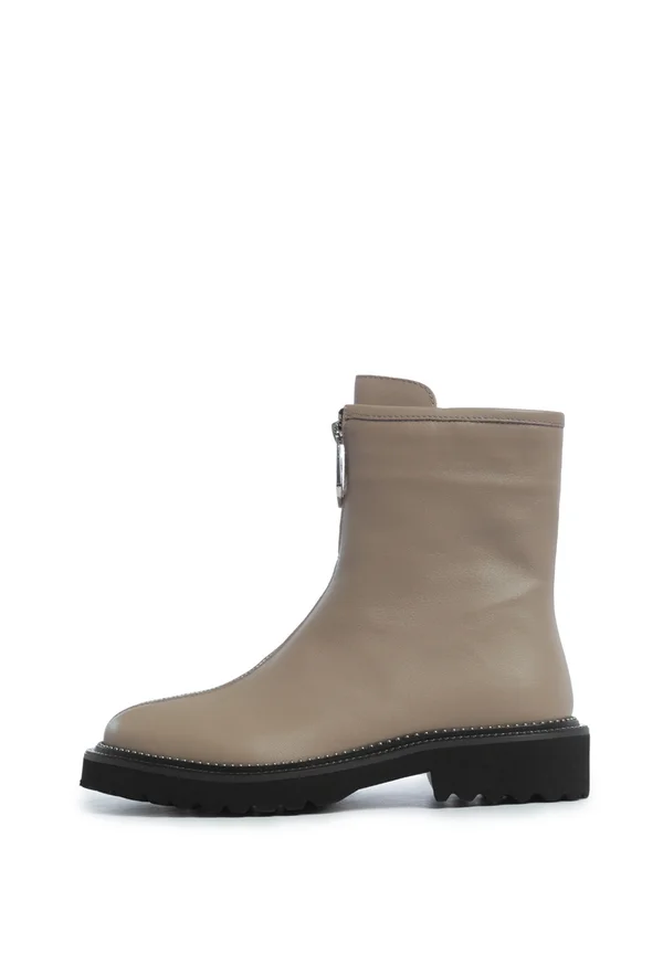 Ankle boots - beige silver