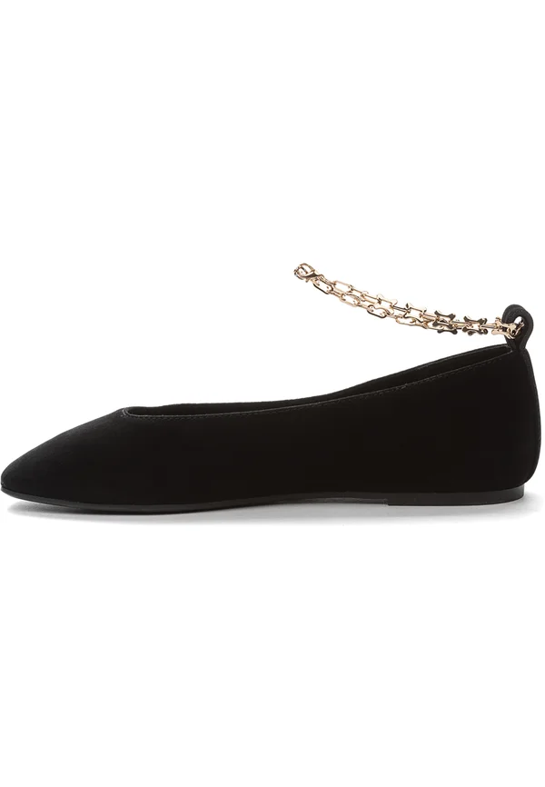 Ankle cuff ballet pumps - black