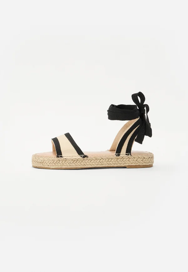 Ankle cuff sandals - beige/black
