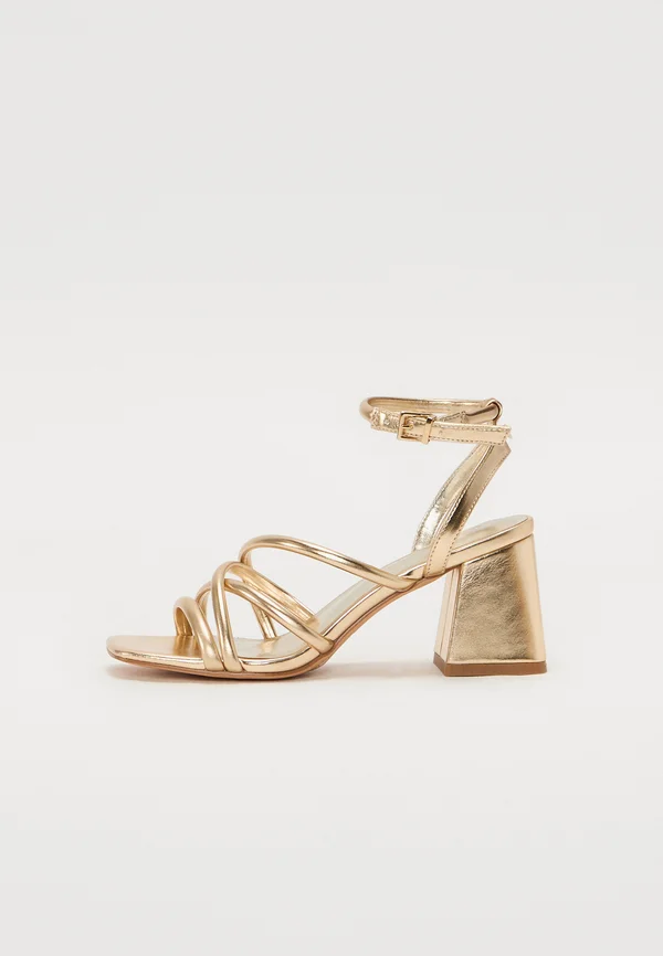 Ankle cuff sandals - gold coloured