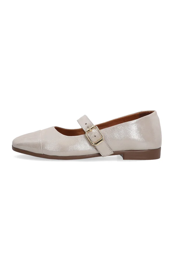 Ankle strap ballet pumps - beige