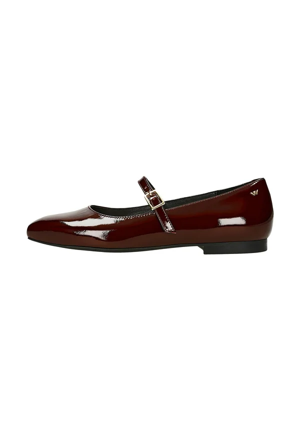 Ankle strap ballet pumps - burgundy