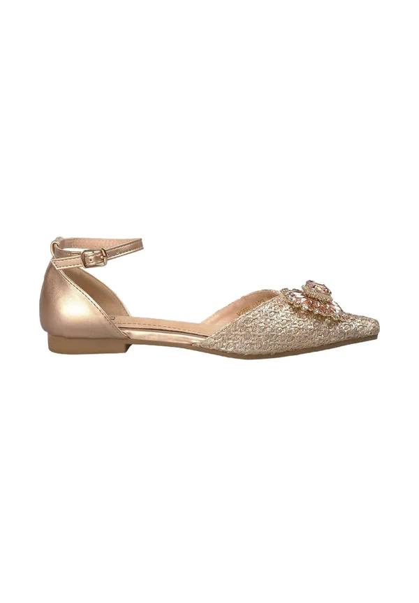 Ankle strap ballet pumps - dorado
