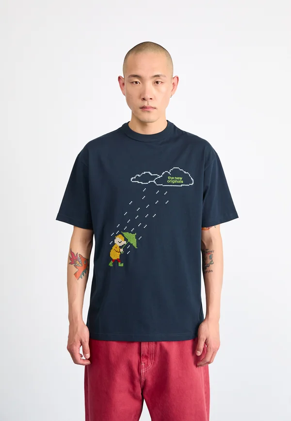 ANOTHER DAY TEE - Print T-shirt - navy